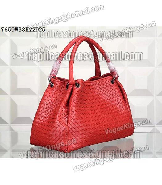 Bottega Veneta Woven Handle Bag Orange Red-1