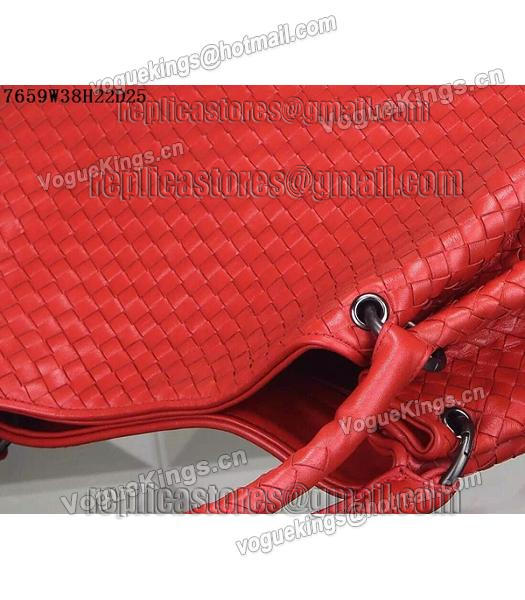Bottega Veneta Woven Handle Bag Orange Red-5