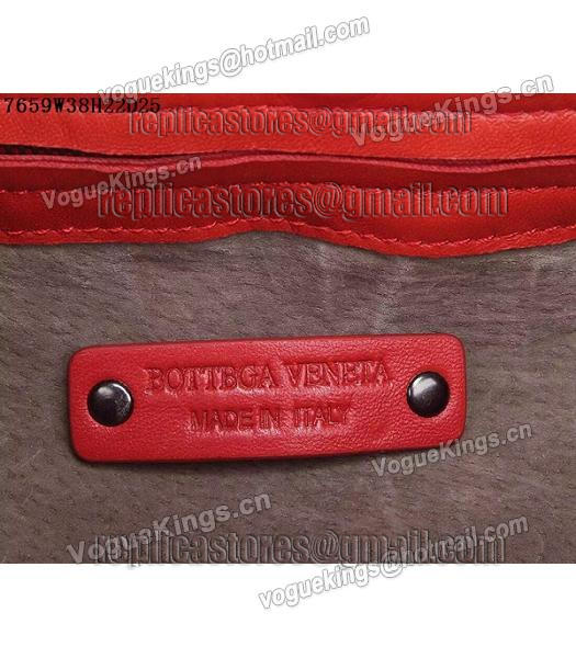 Bottega Veneta Woven Handle Bag Orange Red-6