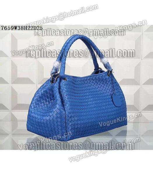 Bottega Veneta Woven Handle Bag Sapphire Blue-2