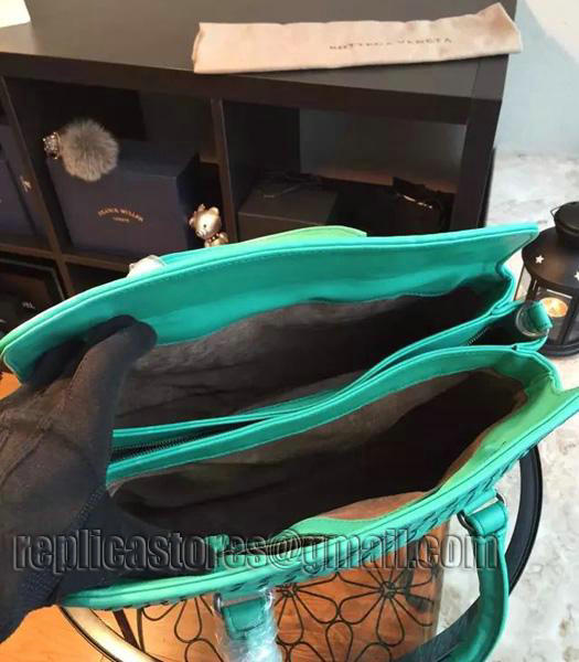 Bottega Veneta Woven Lambskin Tote Bag Emerald Green-5