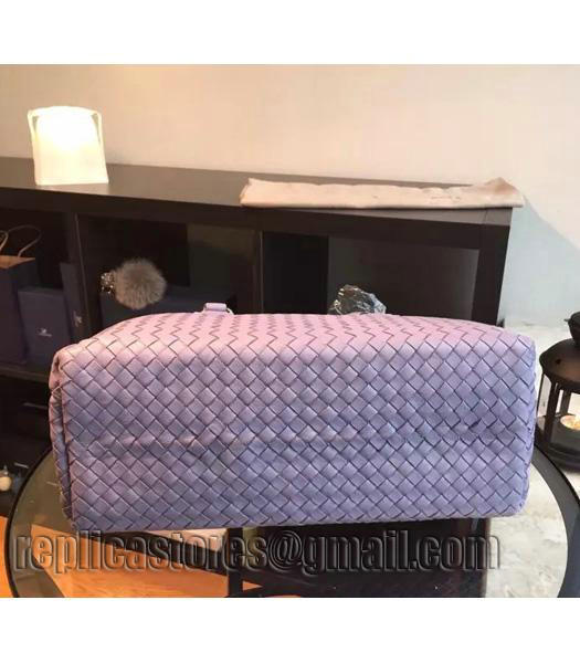 Bottega Veneta Woven Lambskin Tote Bag Lavender Purple-3