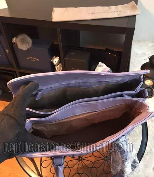 Bottega Veneta Woven Lambskin Tote Bag Lavender Purple-4