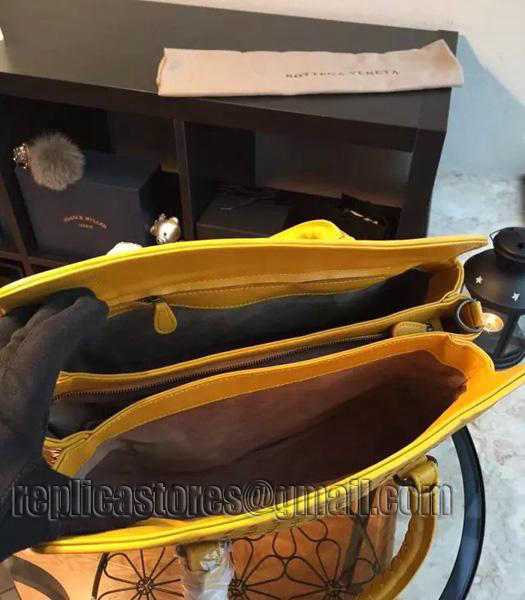 Bottega Veneta Woven Lambskin Tote Bag Yellow-5