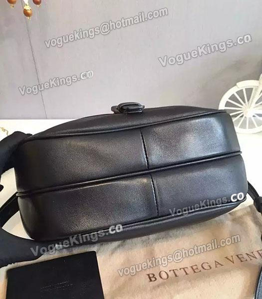 Bottega Veneta Woven Sheepskin Leather Crossbody Bag Black-4