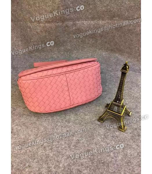 Bottega Veneta Woven Sheepskin Leather Crossbody Bag Pink-5