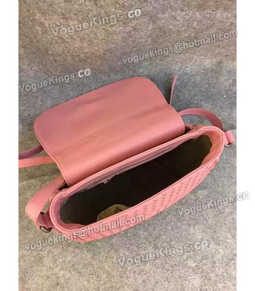 Bottega Veneta Woven Sheepskin Leather Crossbody Bag Pink-7