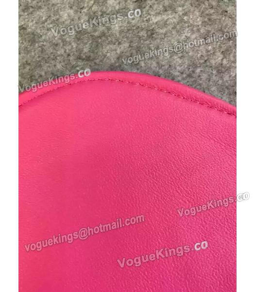 Bottega Veneta Woven Sheepskin Leather Crossbody Bag Rose Red-6