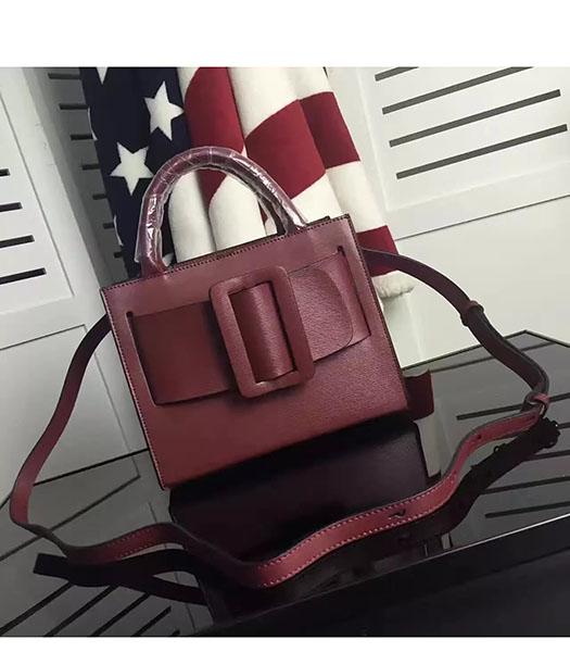 Boyy Bobby 23cm Jujube Red Leather Buckle Belt Small Tote Bag