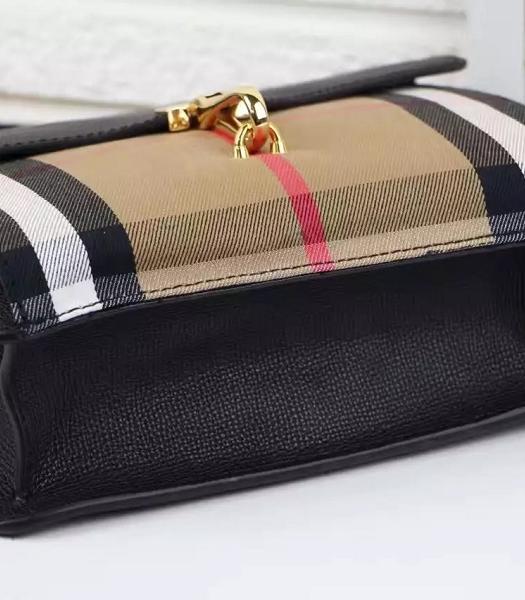 Burberry Canvas With Grainy Leather Shoulder Bag Black-3