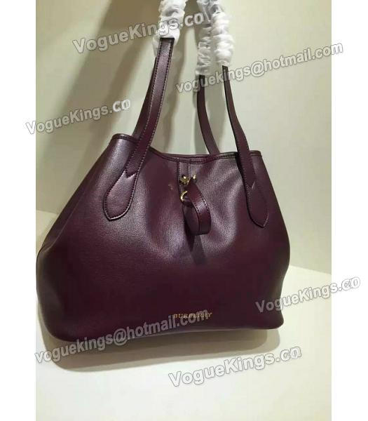 Burberry Original Calfskin Leather Large Tote Bag Wine Red-5