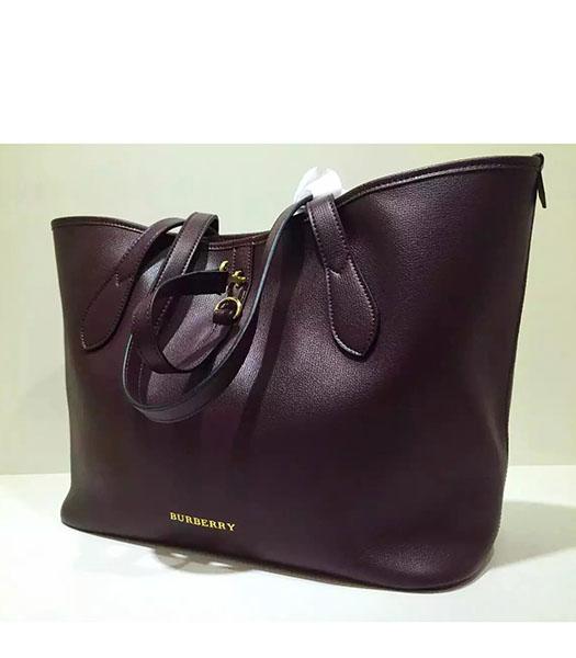 Burberry Original Calfskin Leather Large Tote Bag Wine Red