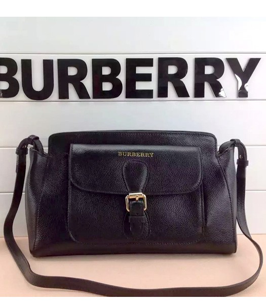 Burberry The Saddle Bag Calfskin Leather Crossbody Bag In Black