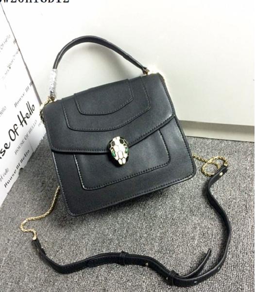 Bvlgari Black Original Leather 20cm Chains Small Bag