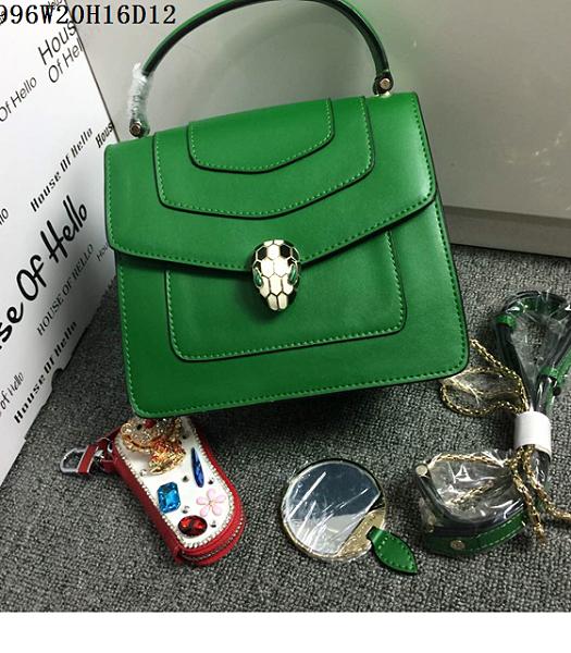 Bvlgari Green Original Leather 20cm Chains Small Bag