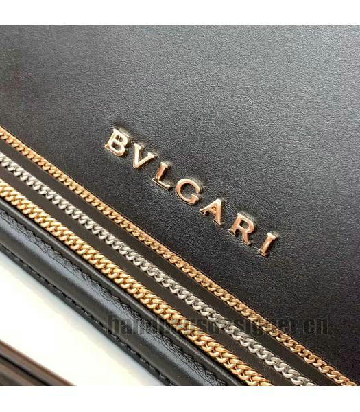 Bvlgari Original Leather Serpenti Diamond Blast Bag Black-5