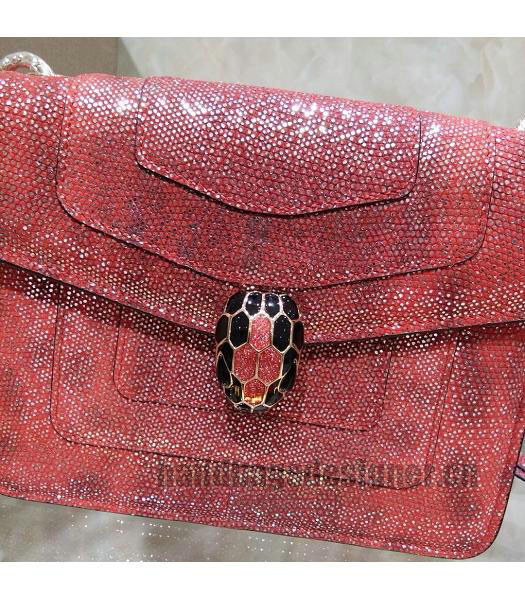 Bvlgari Real Python Leather Serpenti Forever 20cm Mini Bag Red-1