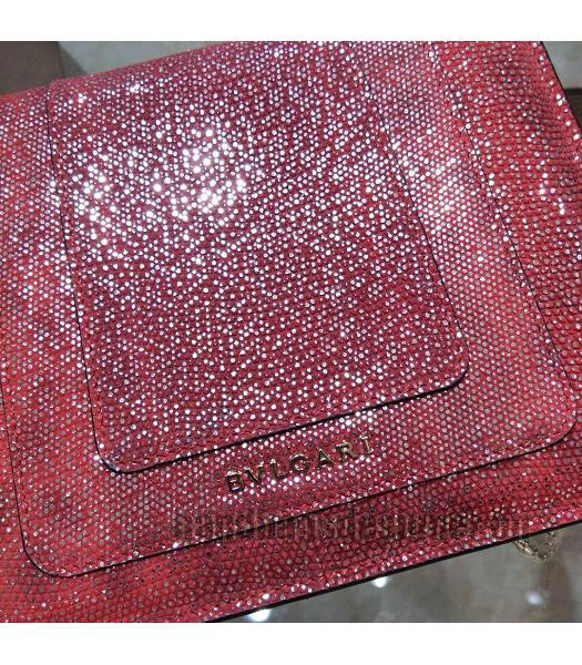 Bvlgari Real Python Leather Serpenti Forever 20cm Mini Bag Red-6