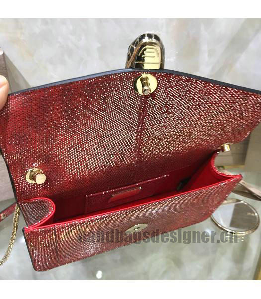 Bvlgari Real Python Leather Serpenti Forever 22cm Bag Red-7