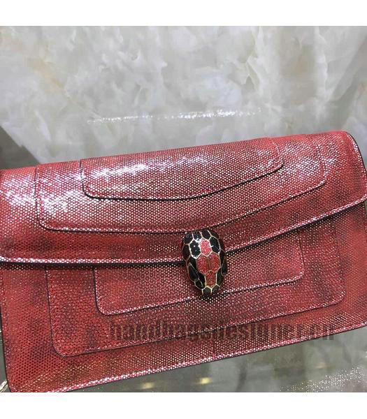 Bvlgari Real Python Leather Serpenti Forever 25cm Bag Red-1