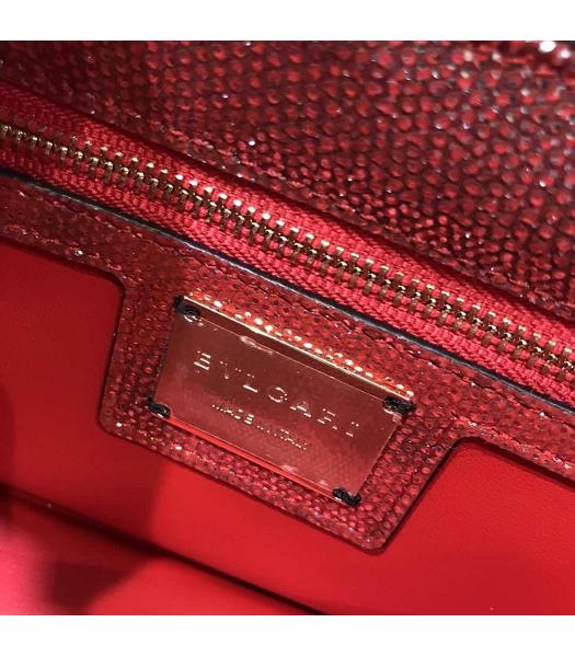 Bvlgari Real Python Leather Serpenti Forever 25cm Bag Red-8