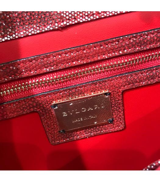 Bvlgari Real Python Leather Serpenti Forever 27cm Bag Red-8