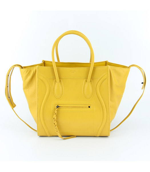 Celine 30cm Tote Bag in Yellow Oil Wax Leather