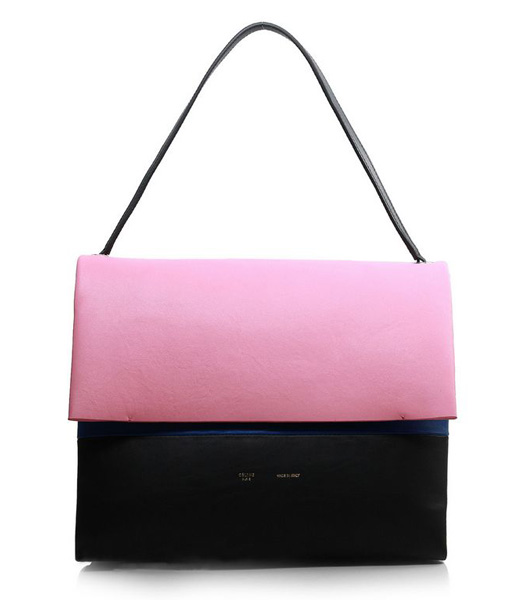 Celine All Soft In Calfskin Shoulder Bag Pink/Blue/Black
