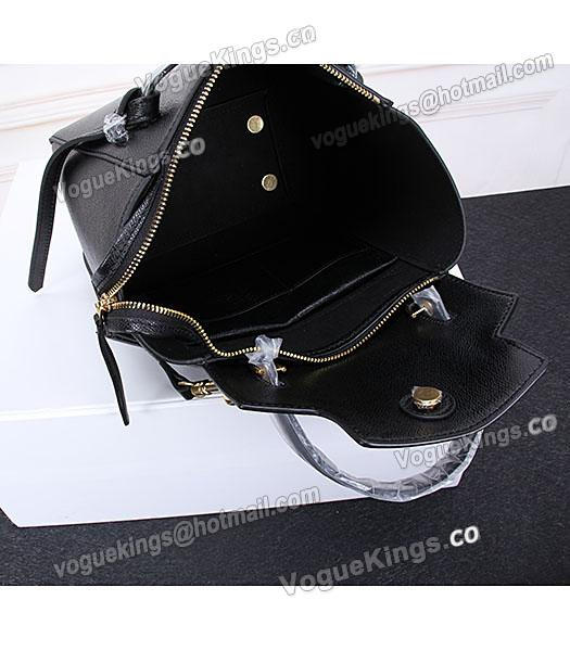 Celine Belt Black Leather Small Palmprint Tote Bag-5