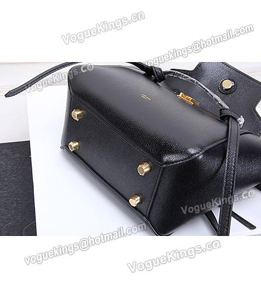Celine Belt Black Leather Small Palmprint Tote Bag-6