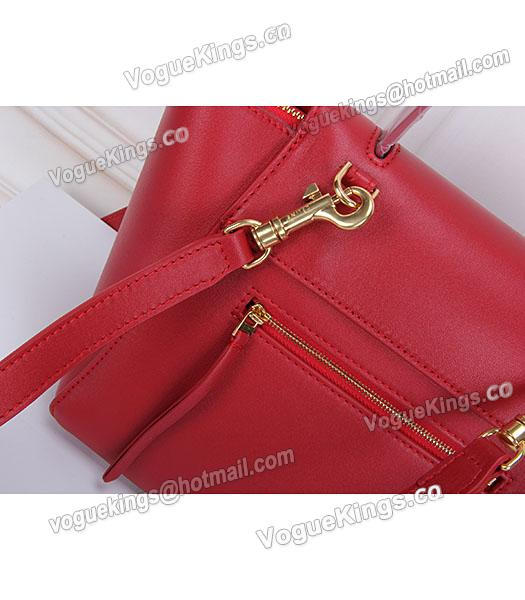 Celine Belt Red Leather Small Tote Bag-4