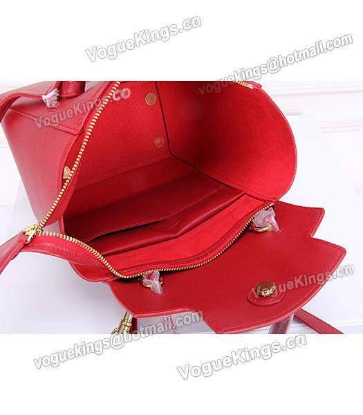 Celine Belt Red Leather Small Tote Bag-6