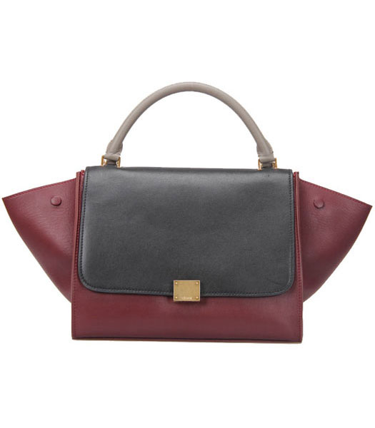 Celine BlackWine Red Original Leather Handbag
