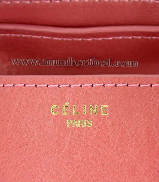 Celine Boston 30cm Smile Tote Handbag Dark Pink Leather-4