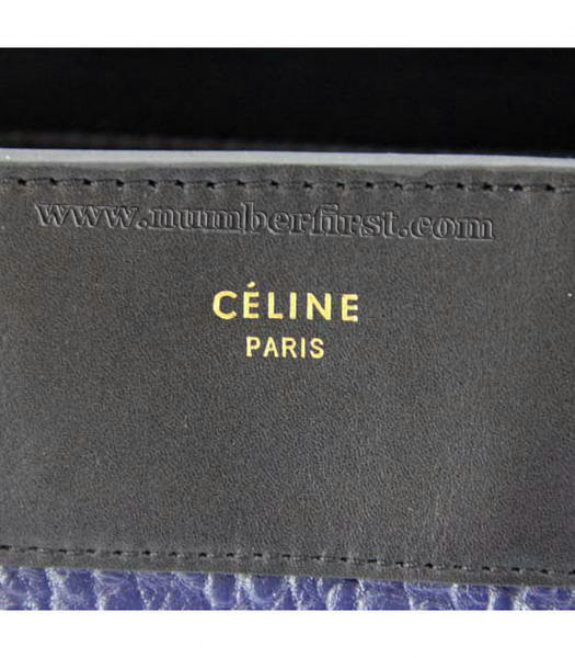 Celine Boston 33cm Smile Elephant Veins Tote Bag in Blue-5