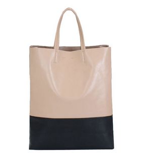 Celine Cabas Chic ApricotBlack Lambskin Shopping Bag