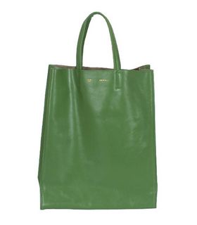 Celine Cabas Chic Green Lambskin Shopping Bag