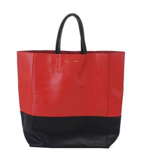 Celine Cabas Chic OrangeBlack Lambskin Shopping Bag