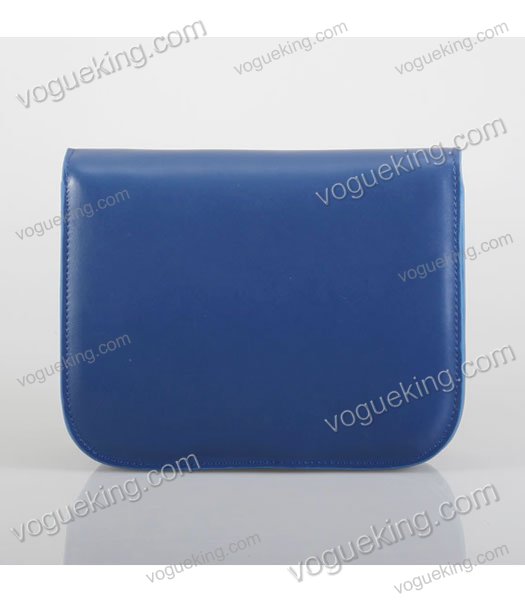 Celine Classic Box Small Flap Bag Blue Calfskin Leather-2