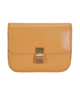 Celine Classic Box Small Flap Bag Light Yellow Calfskin Leather
