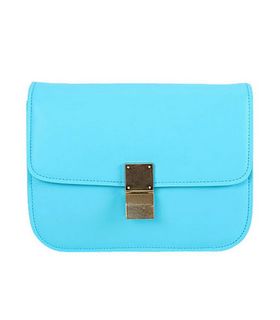 Celine Classic Box Small Flap Bag Sky Blue Calfskin Leather