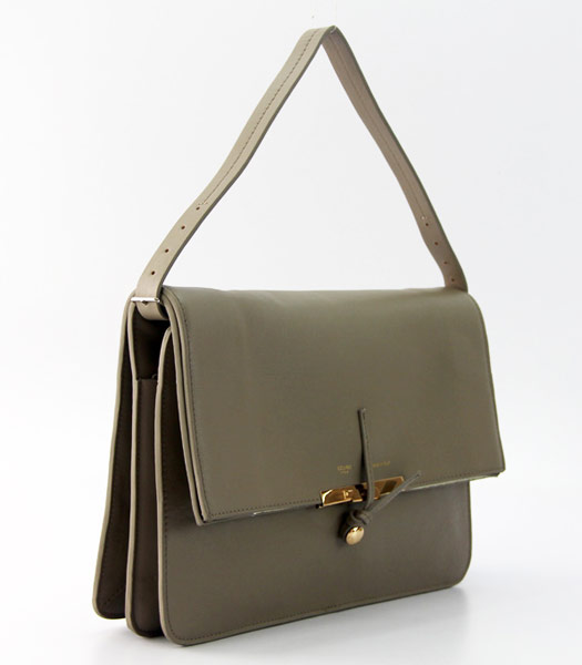 Celine Classic Flap Blossom Bag in Grey Leather