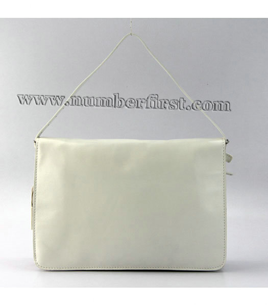 Celine Classic Flap Blossom Bag in White Leather-2