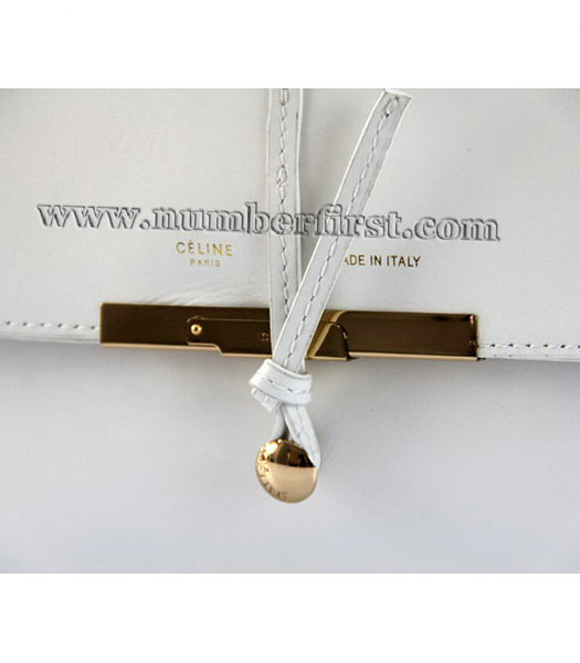 Celine Classic Flap Blossom Bag in White Leather-4