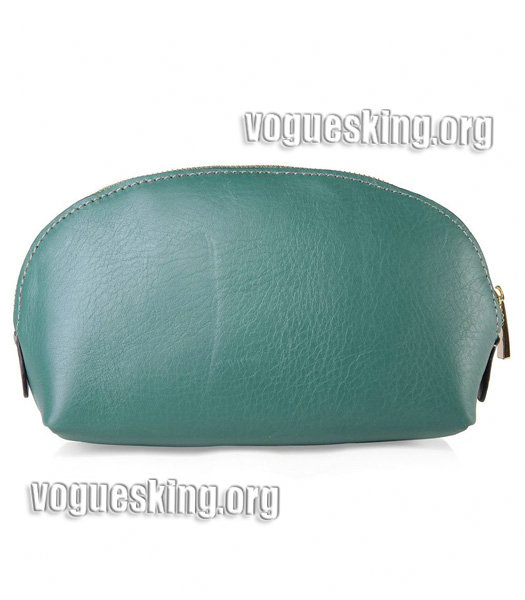 Celine Dark Green Original Leather Cosmetic Bag-1