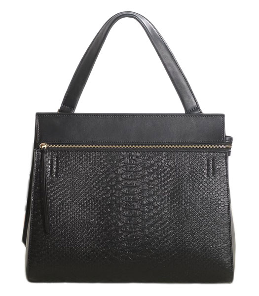 Celine Edge Tote Bag Black Snake Veins With Original Leather-2