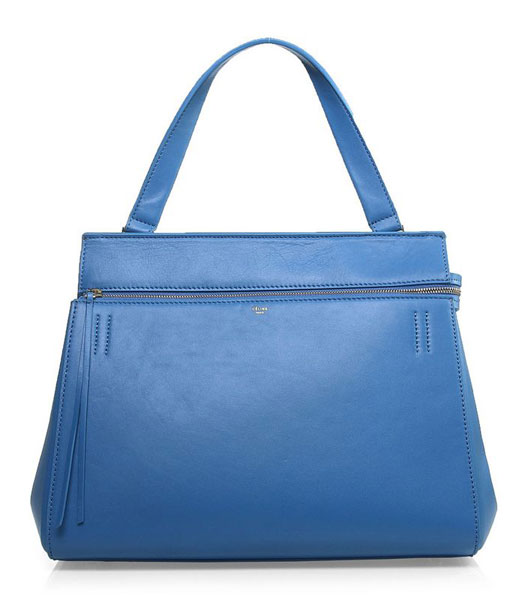 Celine Edge Tote Bag In Blue Original Leather