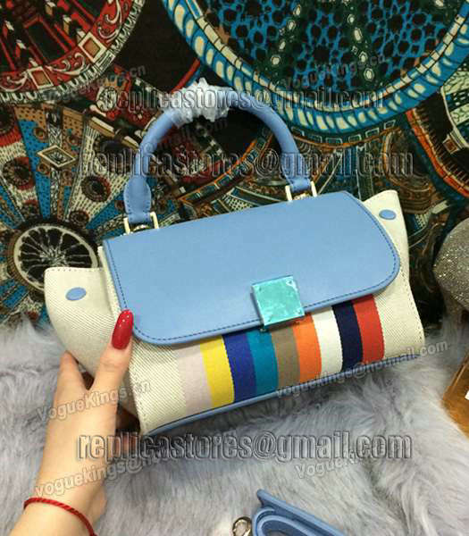 Celine Fashion Rainbow Women Top Handle Bag 8183 In Light Blue-1