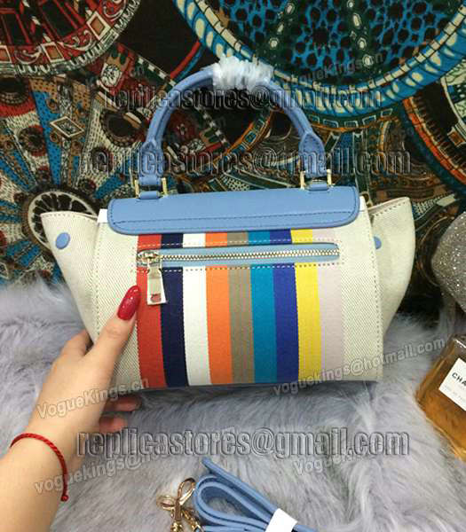 Celine Fashion Rainbow Women Top Handle Bag 8183 In Light Blue-2
