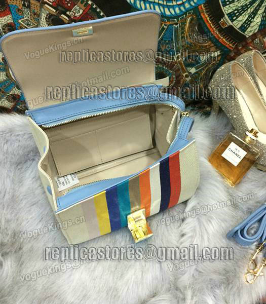 Celine Fashion Rainbow Women Top Handle Bag 8183 In Light Blue-3